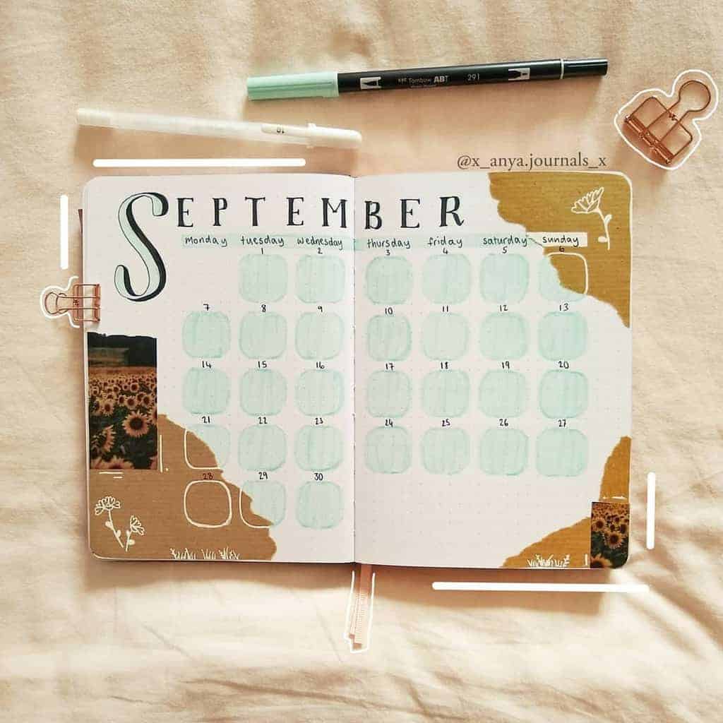 Kraft Paper Fall Bullet Journal Inspirations - monthly log by @x_anya.journals_x | Masha Plans