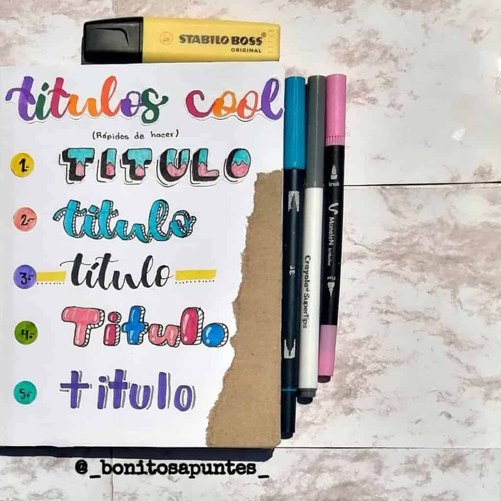 Bullet Journal Headers, ideas by @_bonitosapuntes_ | Masha Plans