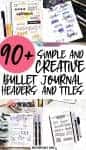 90+ Simple And Creative Bullet Journal Header And Title Ideas | Masha Plans