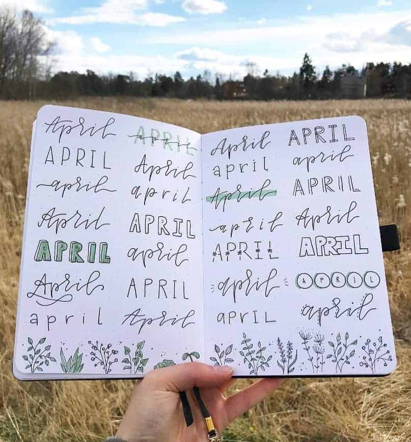 Bullet Journal Headers, ideas by @bulletwithe | Masha Plans