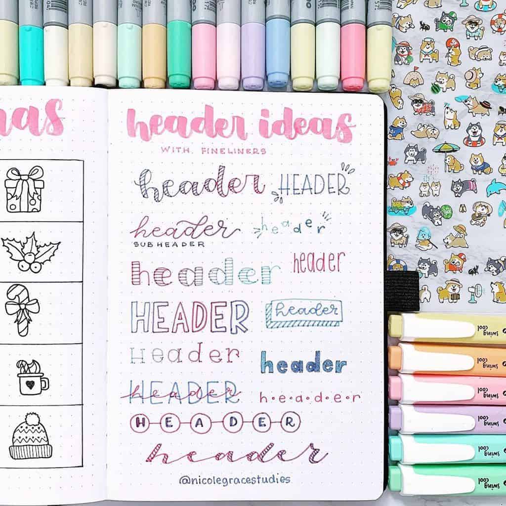 90 Simple And Creative Bullet Journal Header And Title Ideas Masha Plans