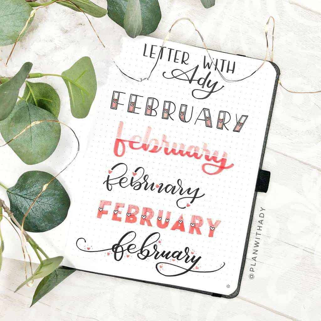 Bullet Journal Headers, ideas by @planwithady | Masha Plans
