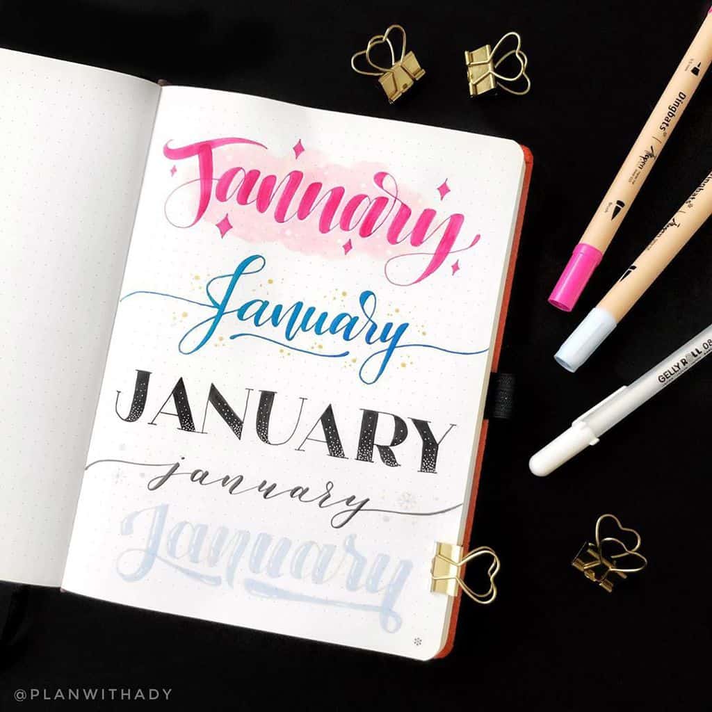 Bullet Journal Headers, ideas by @planwithady | Masha Plans