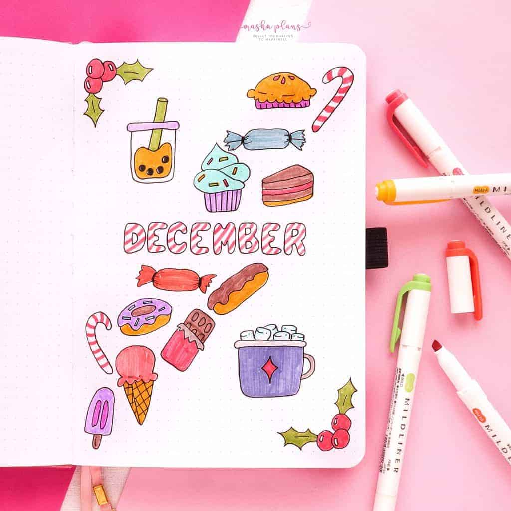 Winter Bullet Journal Theme Ideas, cover page | Masha Plans