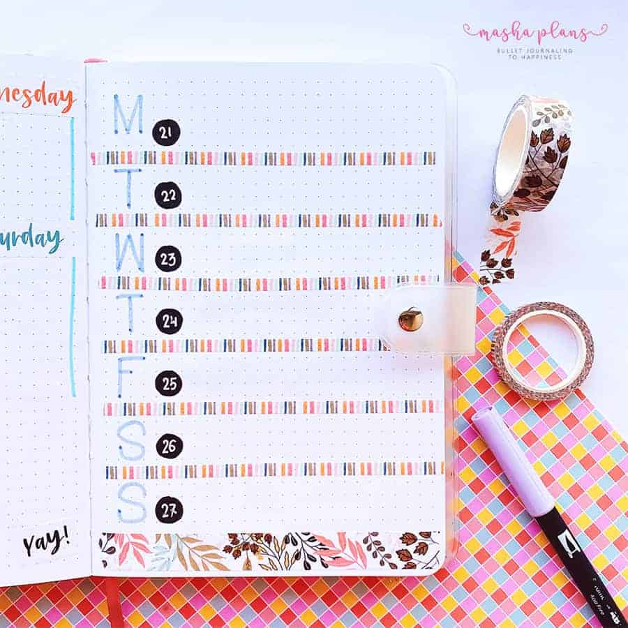 How To Use Washi Tapes In Your Bullet Journal + Free Printable Washi
