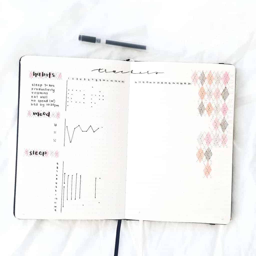 Bullet Journal Sleep Tracker by @feather.eaux | Masha Plans