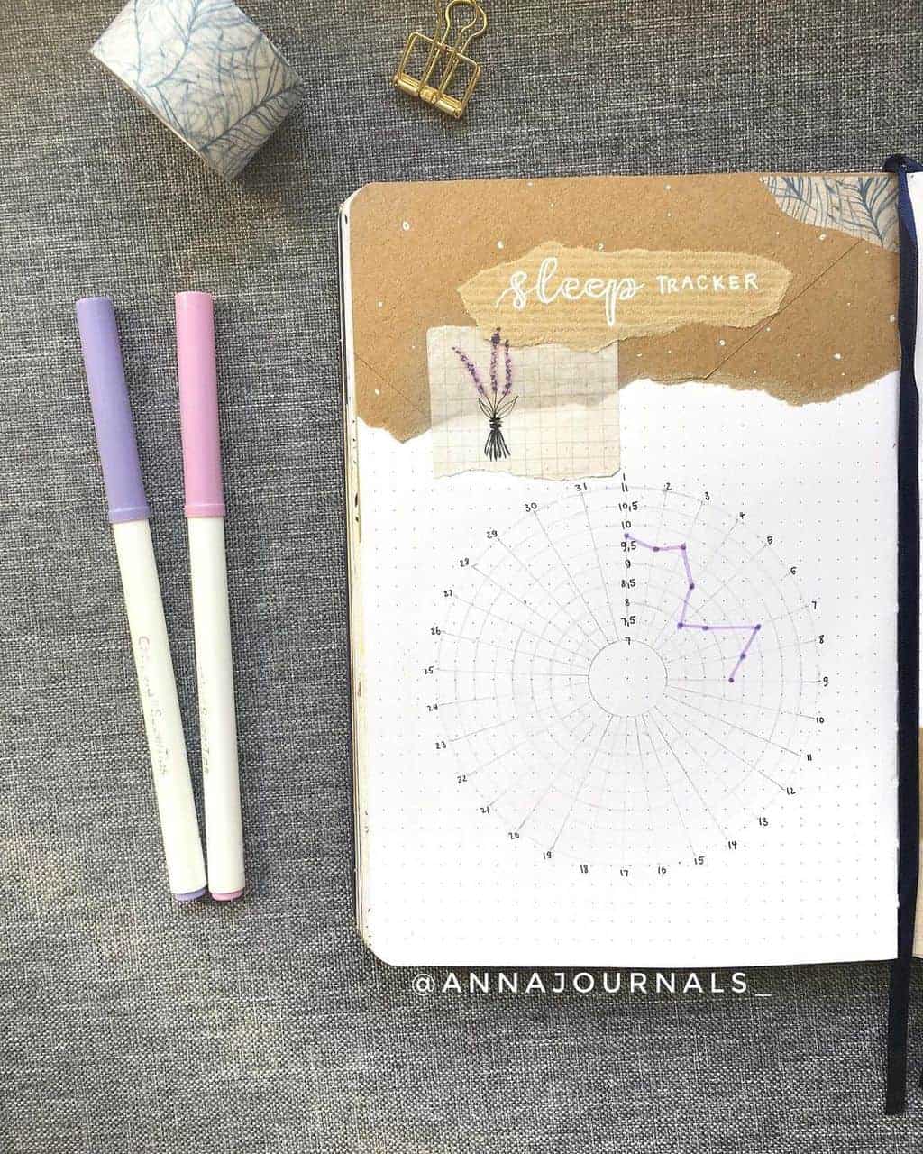 Bullet Journal Sleep Tracker by @annajournals_ | Masha Plans