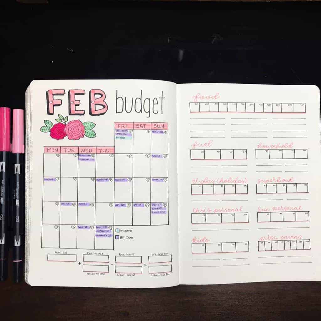 Bullet Journal Monthly Finances Page by @the.petite.planner | Masha Plans