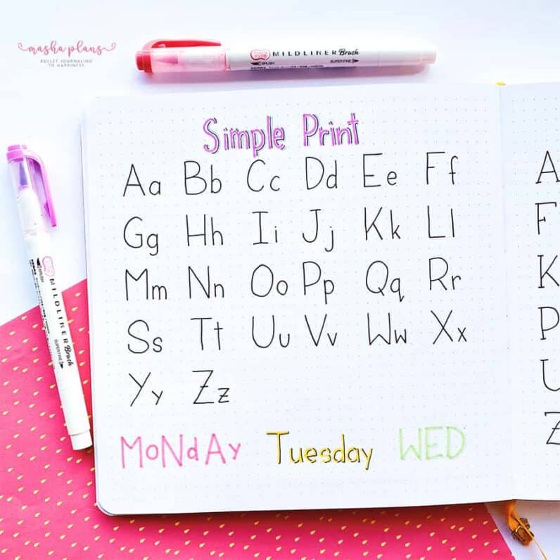 23 Bullet Journal Fonts You Need To Try Today | Masha Plans