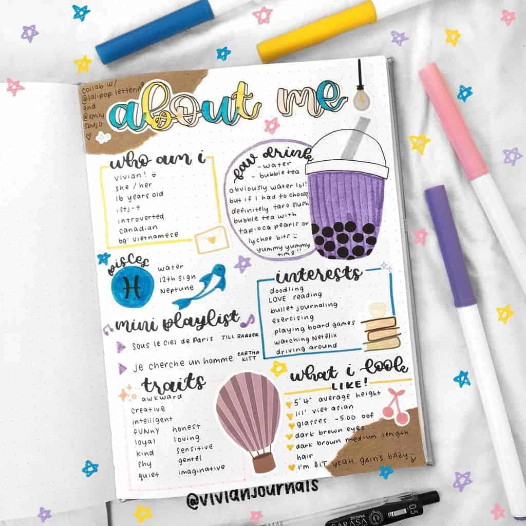 About Me Page In Your Bullet Journal And Why You Need One | Masha Plans