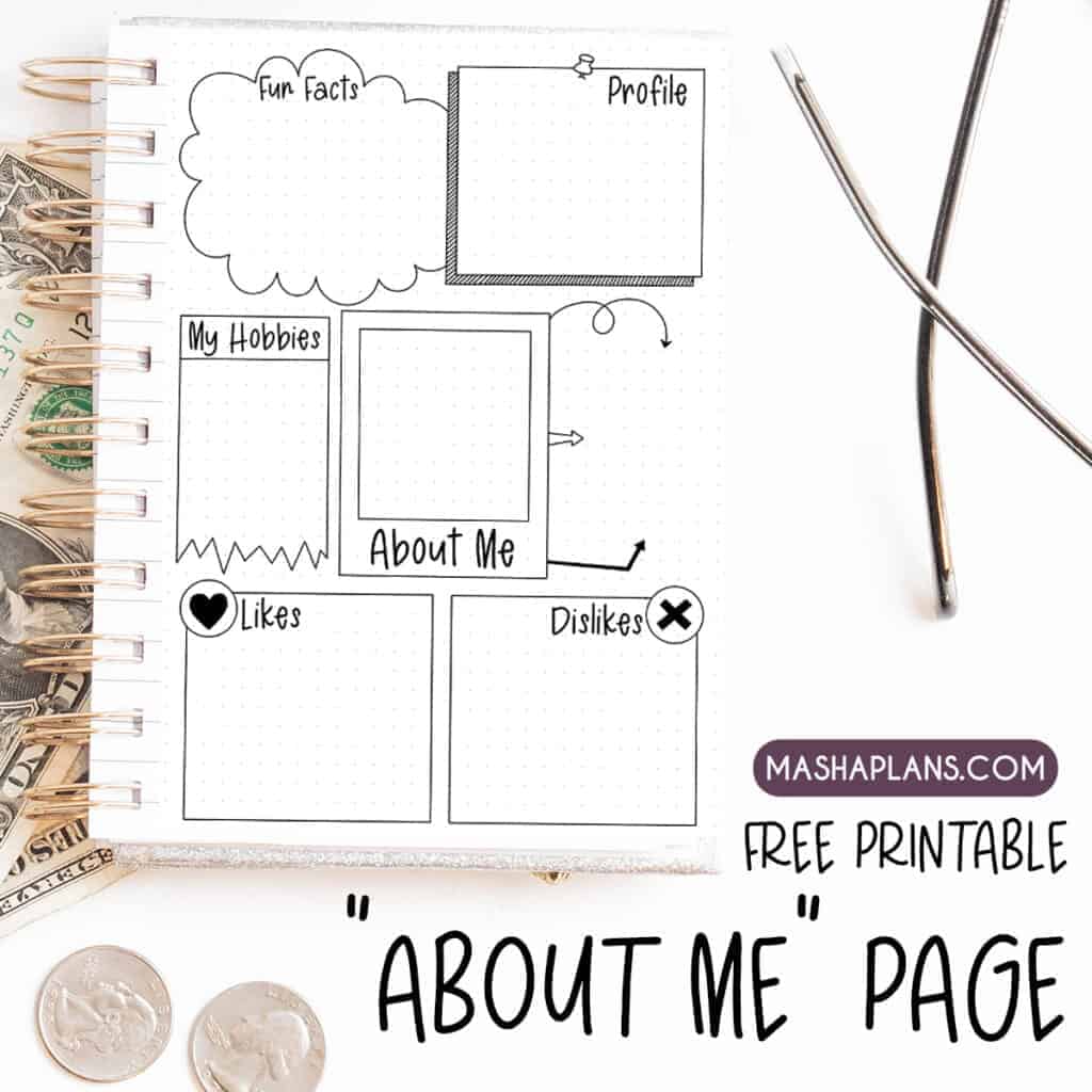 Free Printable: About Me Page | Masha Plans