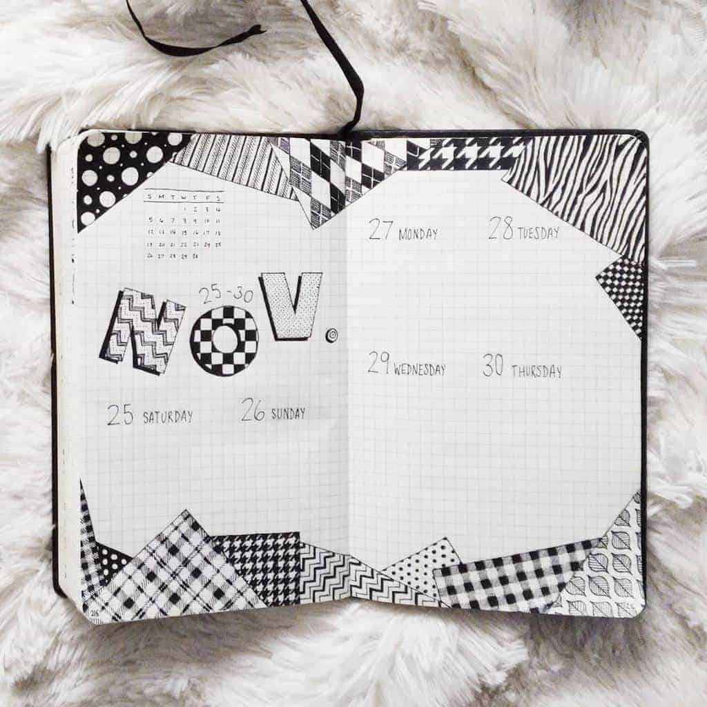 Geometric Bullet Journal Weekly Spread by @shaniseart | Masha Plans