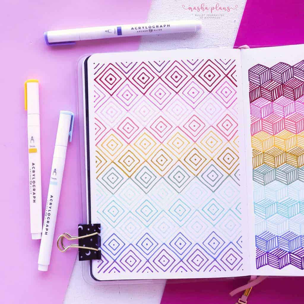 13 Simple Patterns For Your Geometric Bullet Journal Pages, Pattern 6 | Masha Plans