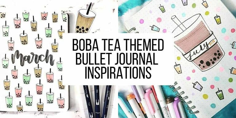 Bubble (Boba) Tea Bullet Journal Theme Inspirations