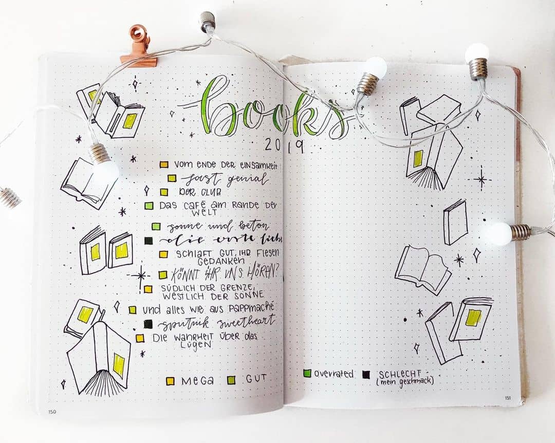 Bullet Journal Book Tracker by @laramachtkunst | Masha Plans