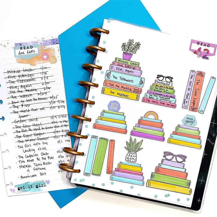 Bright And Happy Bullet Journal Book Tracker by @emilyplanslife | Masha Plans