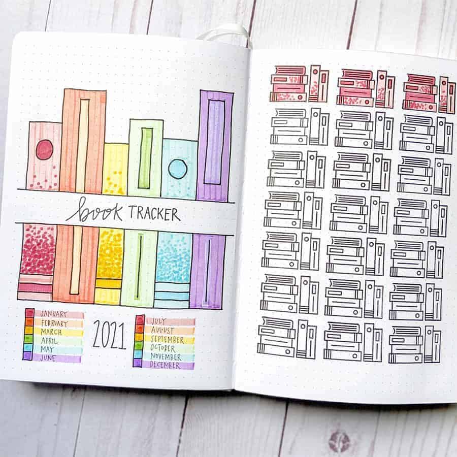 Creative Bullet Journal Book Tracker by @momruncrafts | Masha Plans