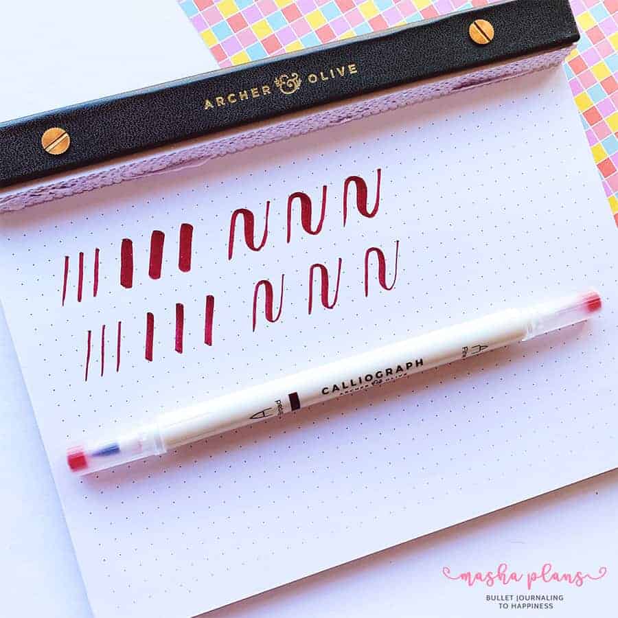brush Pen Line Thickness | Masha Plans