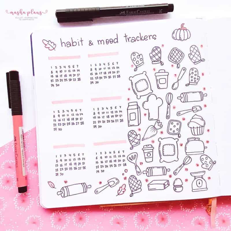 Cozy Baking Bullet Journal Theme November Plan With Me Masha Plans
