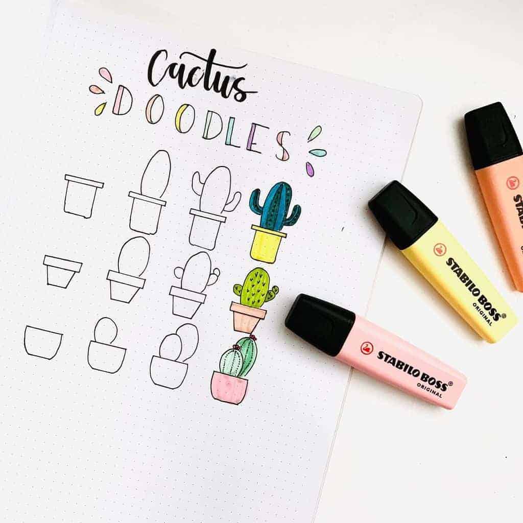 Cacti Doodle Tutorial by study.doodle.handletter