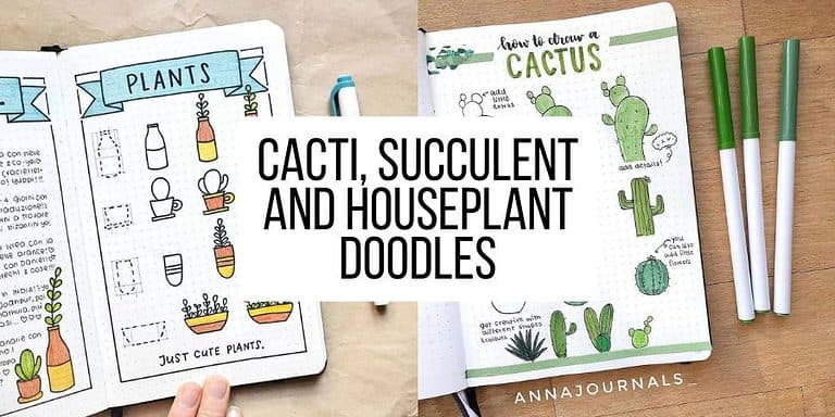 Cute Succulent And Plant Doodles For Your Bullet Journal