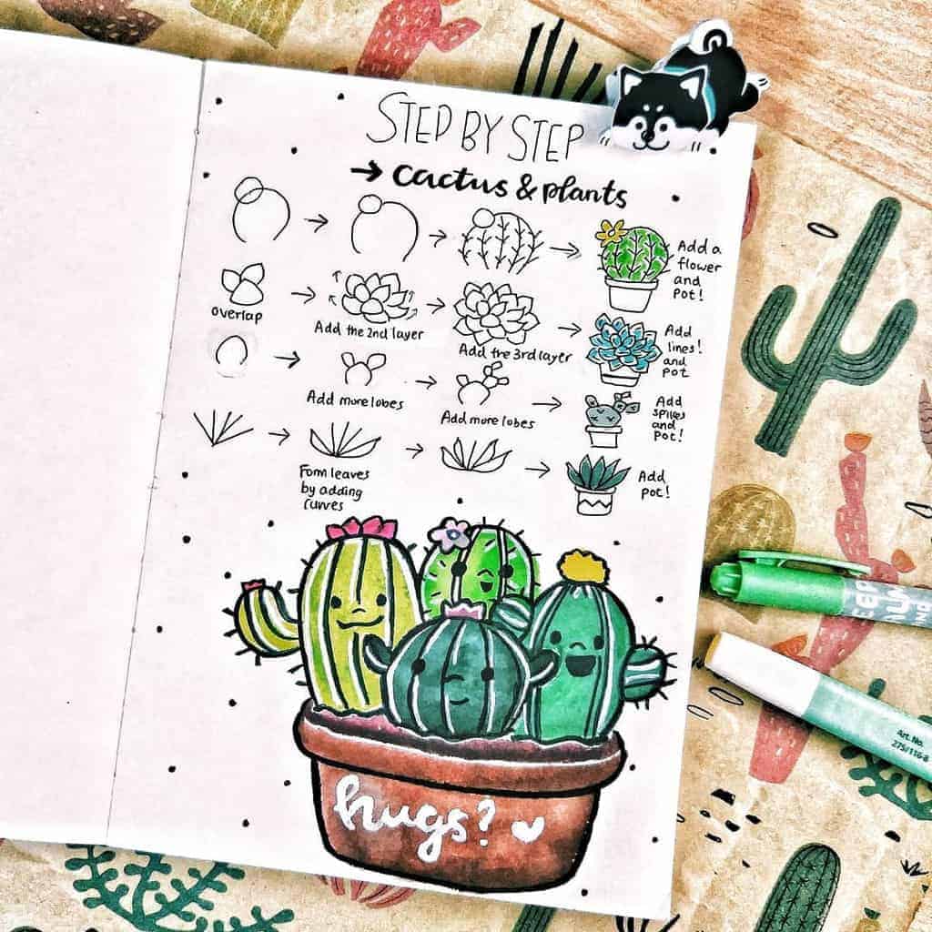 How To Draw Fun Succulents tutorial by @art_love98