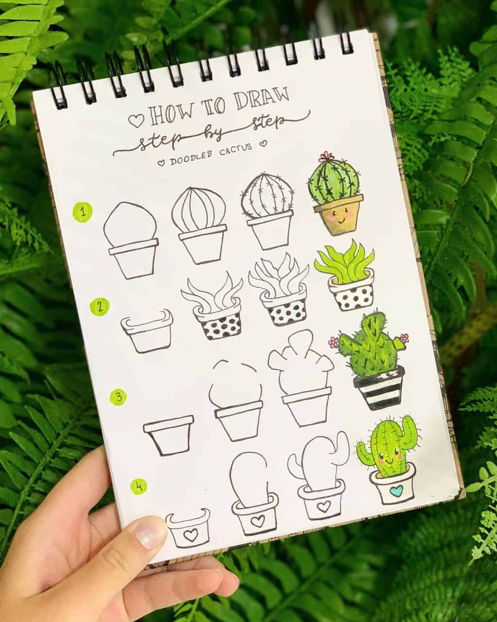 Kawaii Succulent Doodles by @estellaemedicina