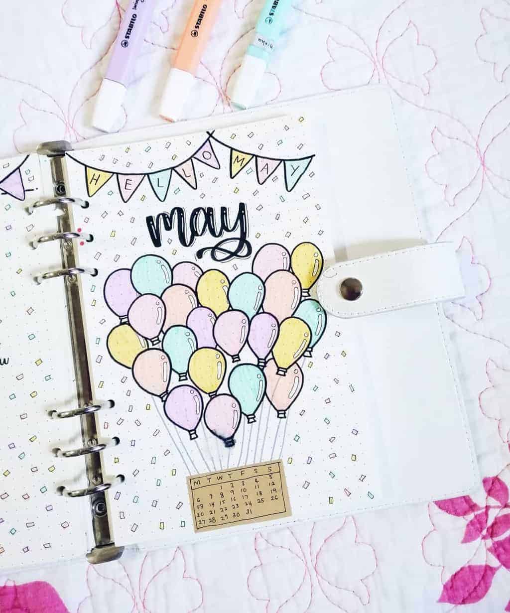 May Bullet Journal Ideas - cover page by @mishbujo