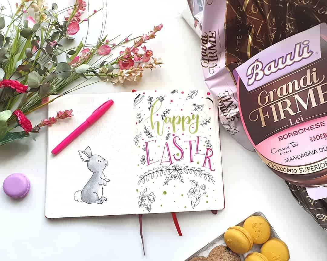 Easter Bullet Journal Ideas - spread by @__kikis93__ | Masha Plans