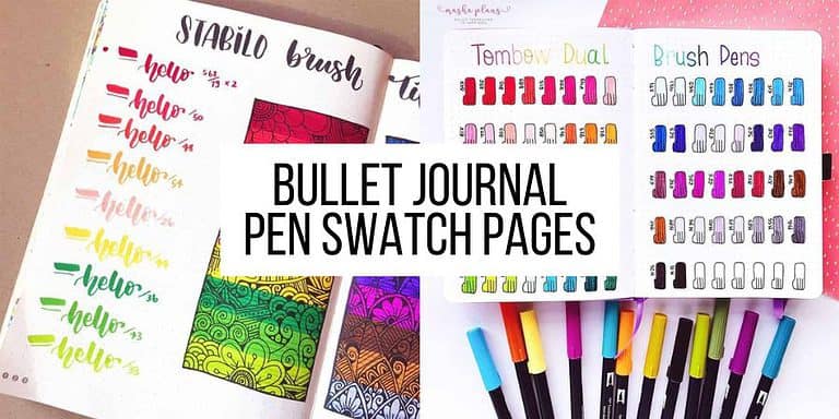 Creative Pen Swatch Bullet Journal Pages