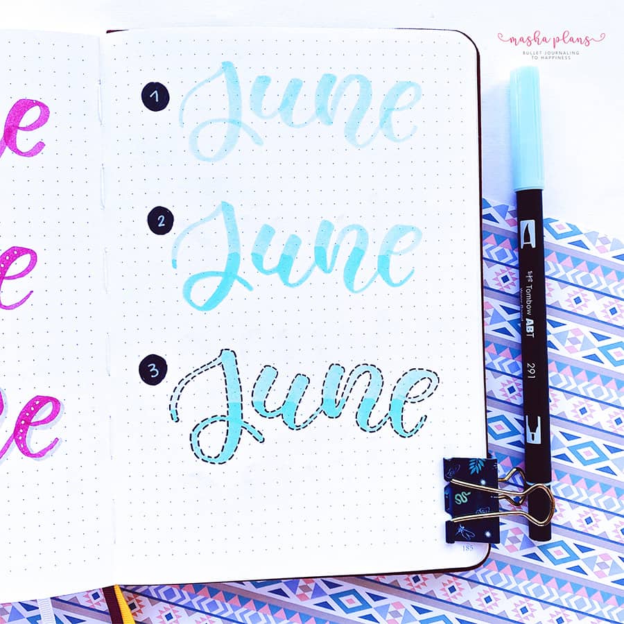 How to create ombre outlined brush lettering