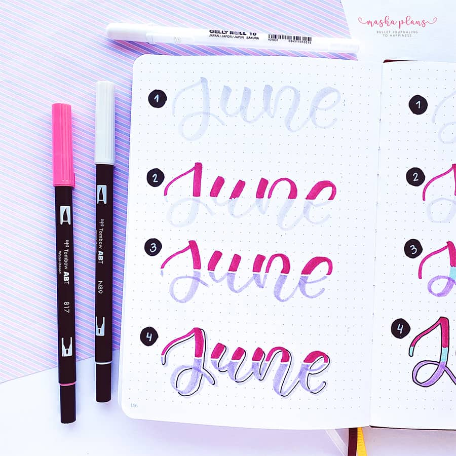 How to create two colored brush lettering effect