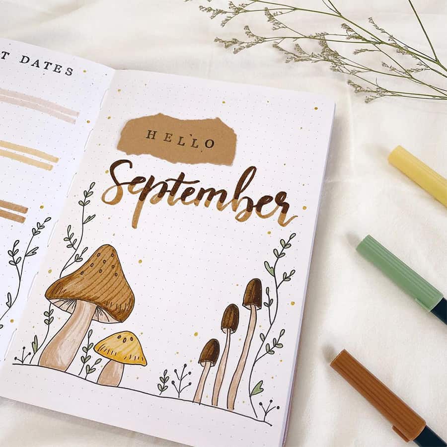 Mushroom September Cover Page by @lootengstudio | Masha Plans