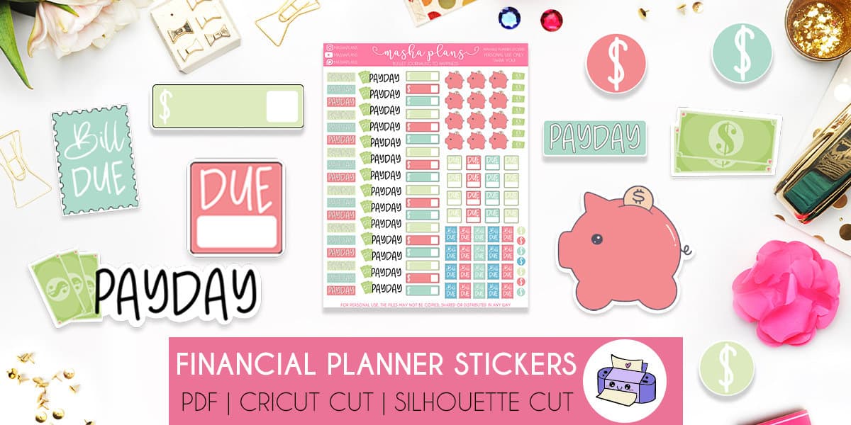 Financial Planner Stickers | Masha Plans for Free Printable Bill Due Stickers