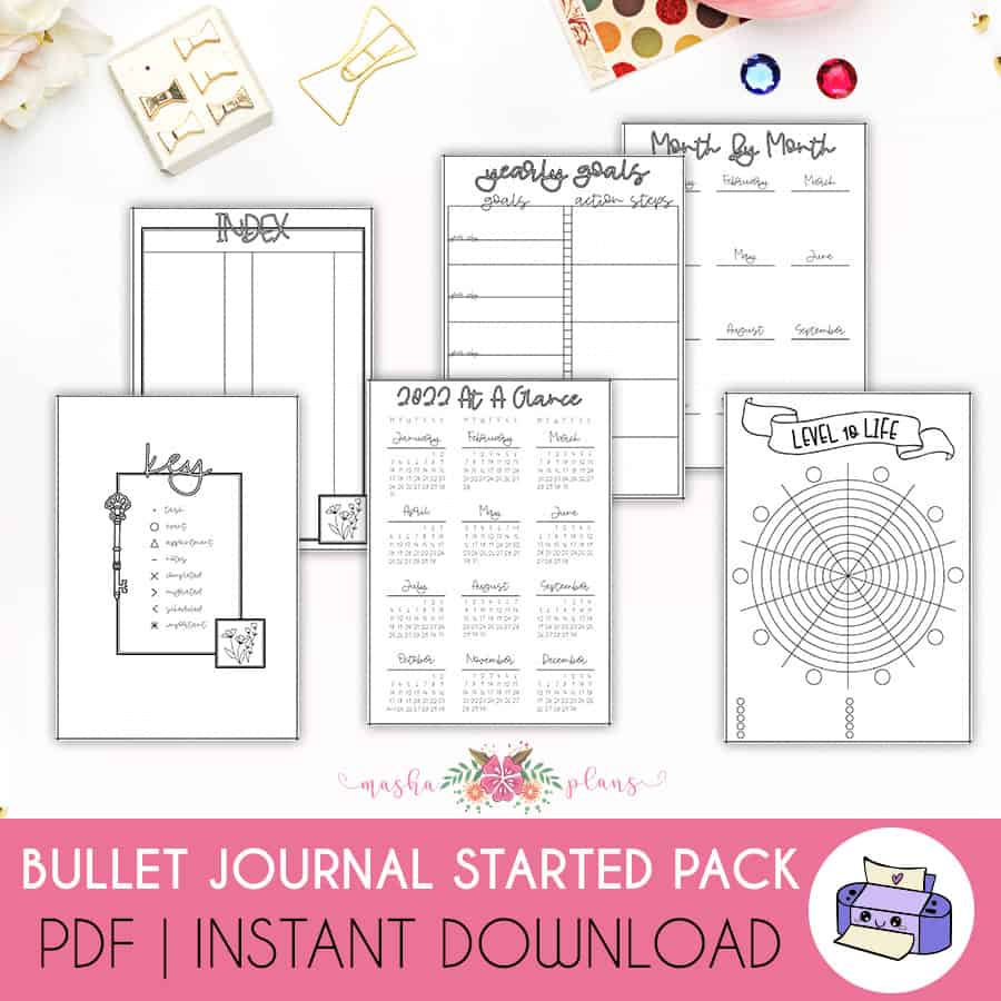 Bullet Journal Printables Starter Pack