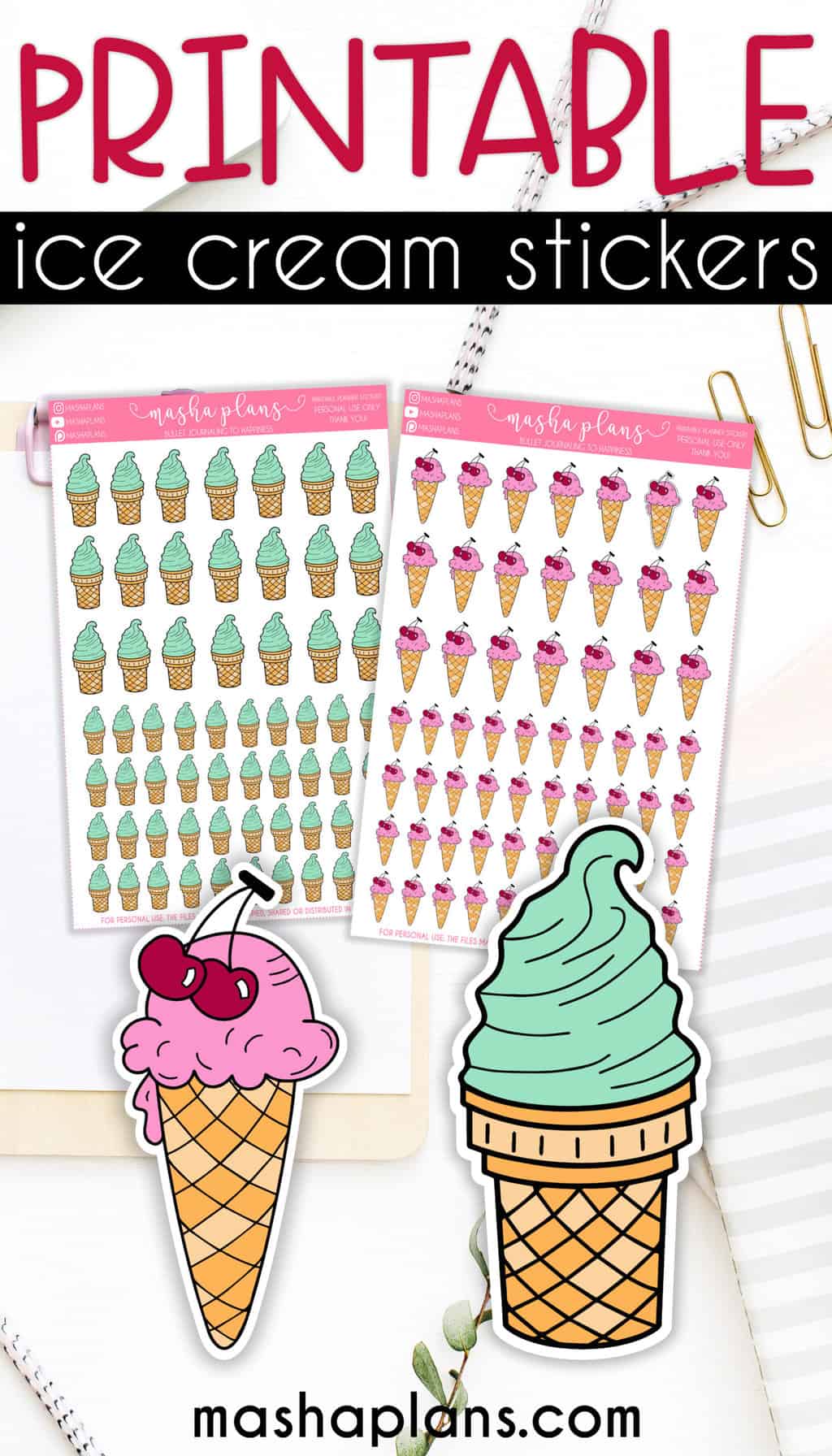 Ice Cream Stickers | Masha Plans
