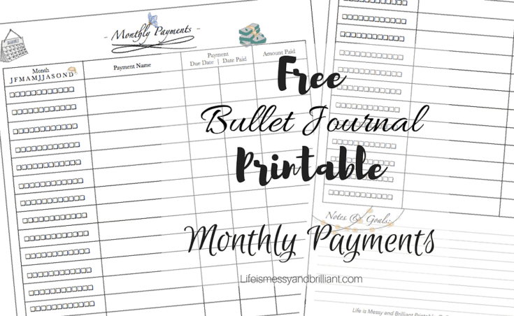 Bullet Journal Calendar  Free customizable printable