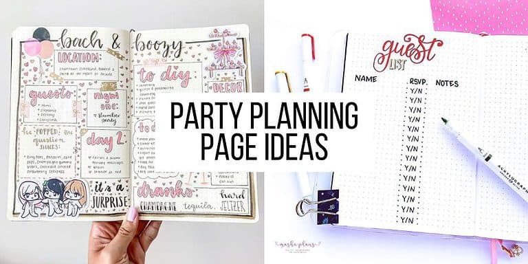 Party Planning Bullet Journal Page Ideas