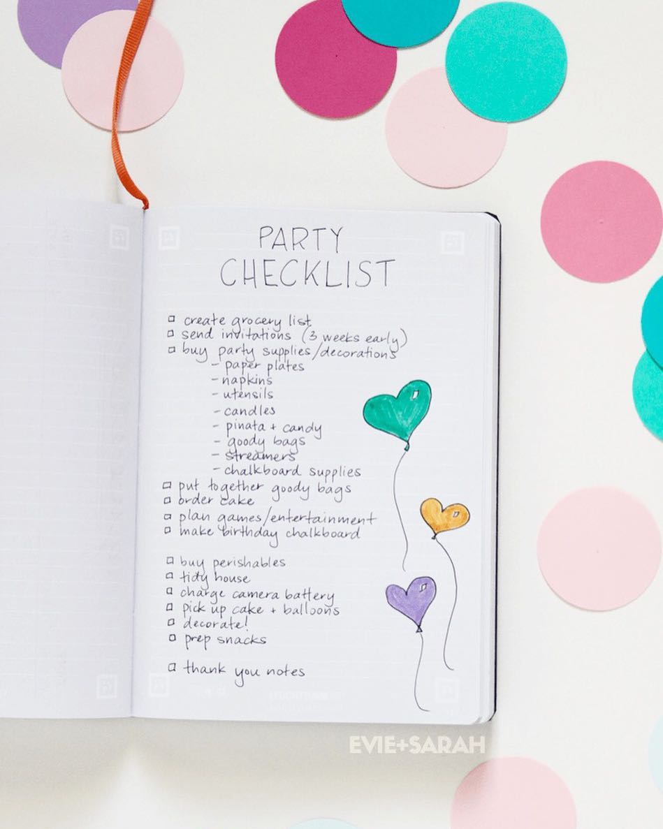 11 Party Planning Bullet Journal Page Ideas | Masha Plans