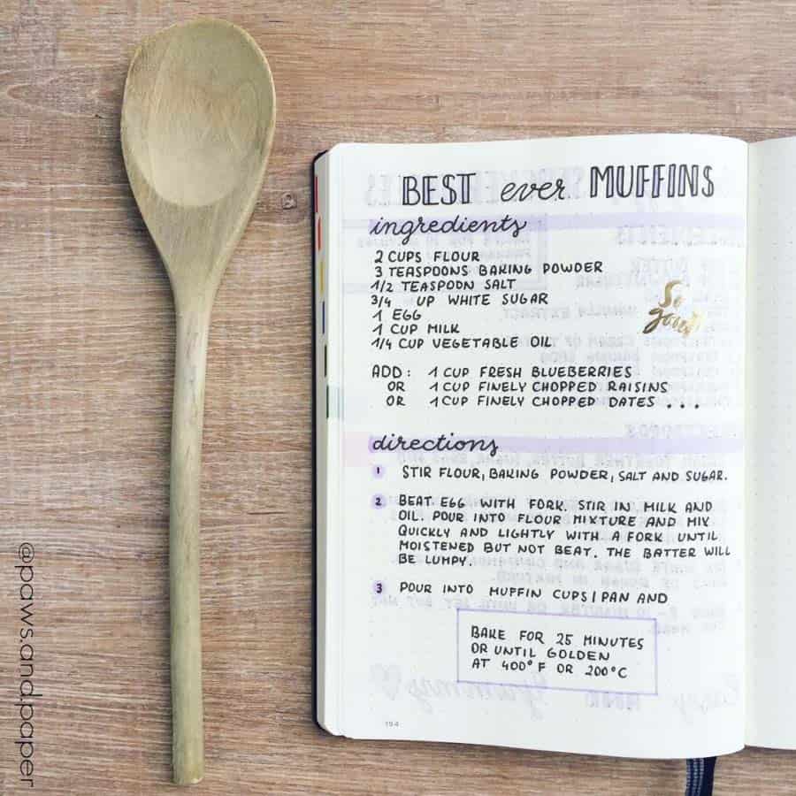 Recipe Page Ideas for your Bullet Journal – The Ink Inquisition