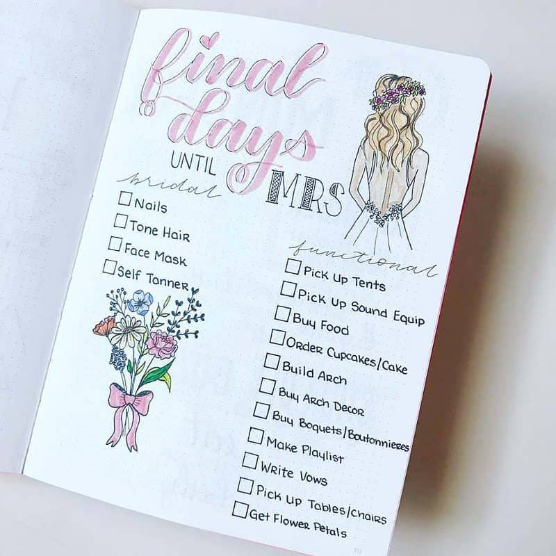 19 Wedding Bullet Journal Page Ideas Masha Plans
