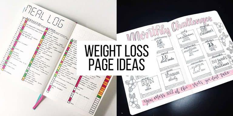 Weight Loss Bullet Journal Page Ideas