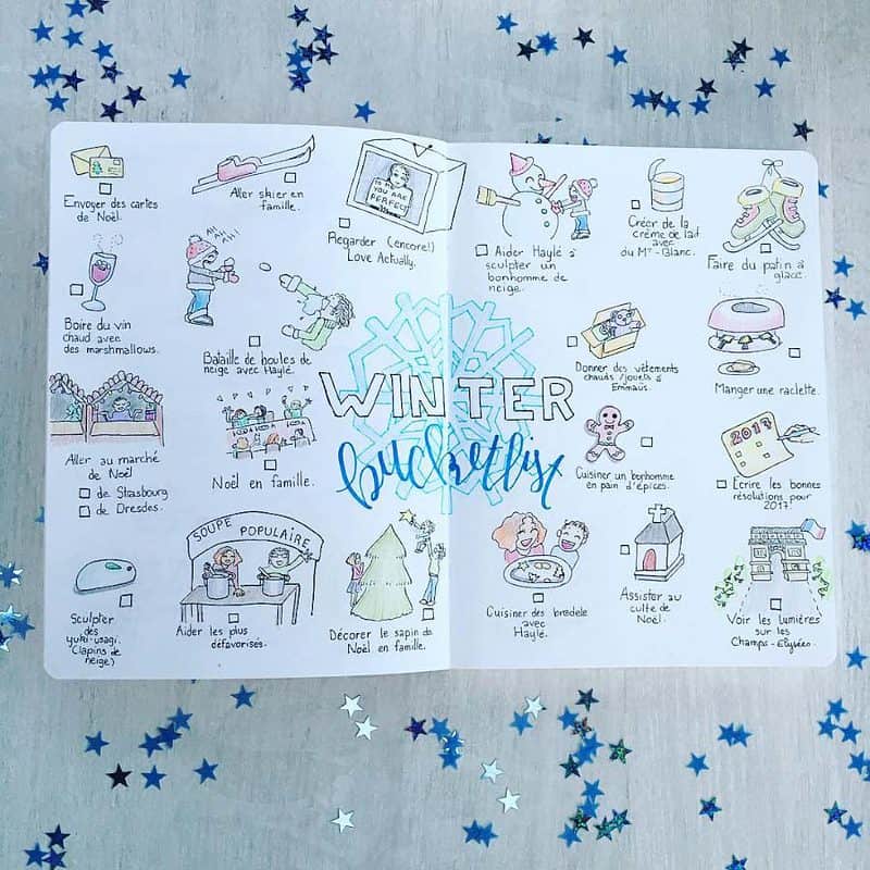 11 Winter Bucket List Bullet Journal Page Ideas Masha Plans