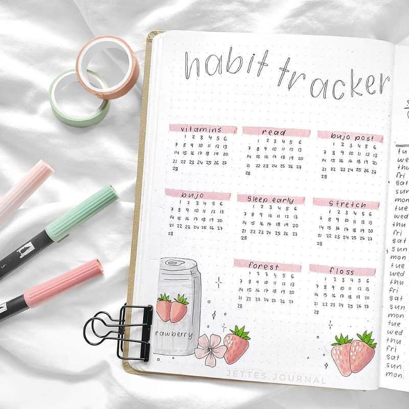 15 February Bullet Journal Habit Tracker Ideas | Masha Plans