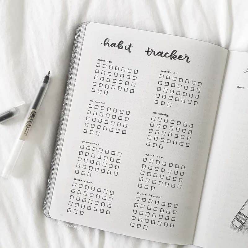 Minimalist Habit Tracker Ideas For Your Bullet Journal | Masha Plans