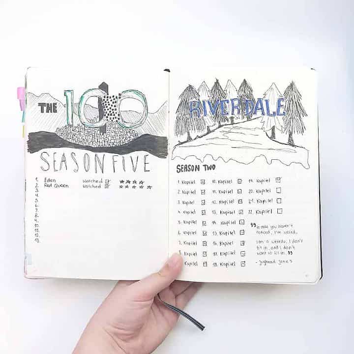 15 Movies & TV Series Tracker Bullet Journal Ideas Masha Plans