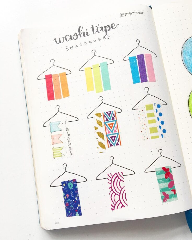 11 Bullet Journal Washi Tape Swatch Page Ideas