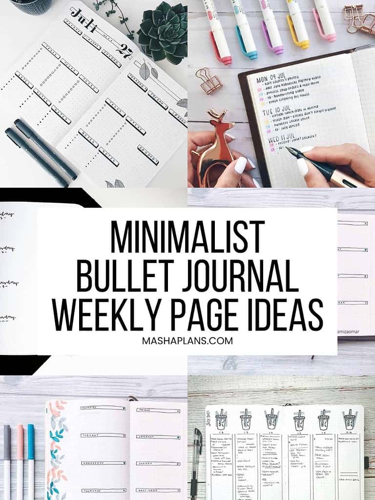 31+ Minimalist Bullet Journal Weekly Spreads For Busy People | Masha Plans