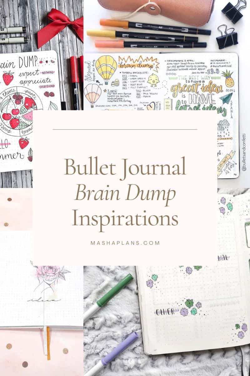 Bullet Journal Brain Dump Page Inspirations | Masha Plans