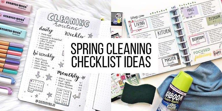Bullet Journal Spring Cleaning Checklist Ideas